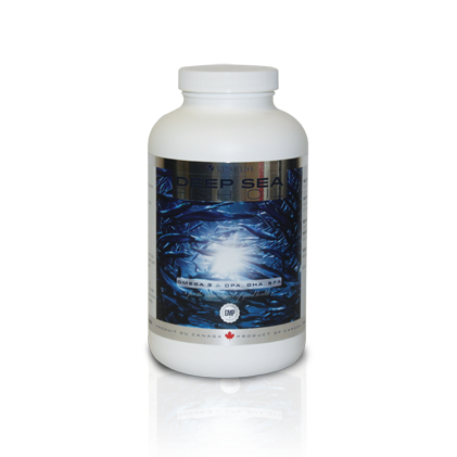 White supplement bottle with a label on a white background